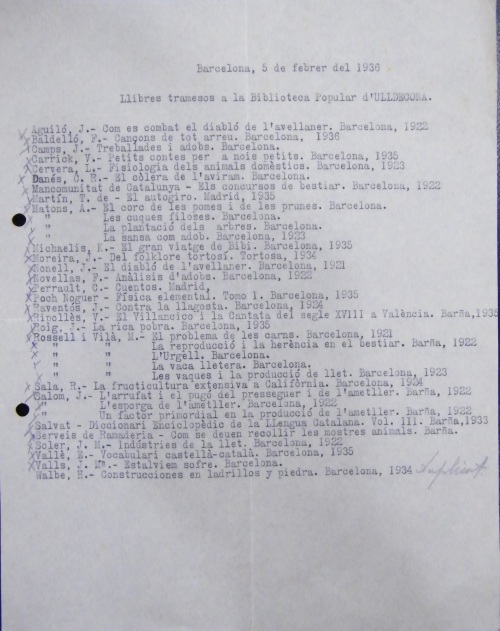 Correspondència Rebuda, 1936/02/05, Biblioteca Popular
