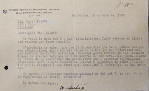 Correspondència Rebuda, 1936/03/12, Biblioteca Popular