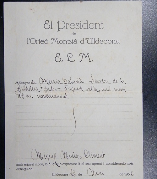 Correspondència Rebuda, 1936/03/23, Biblioteca Popular