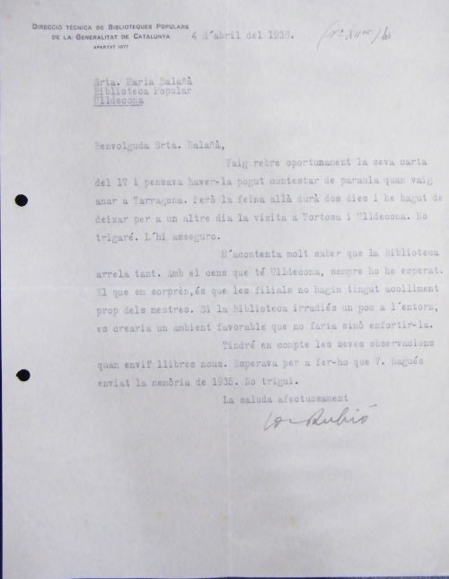 Correspondència Rebuda, 1936/04/04(1), Biblioteca Popular