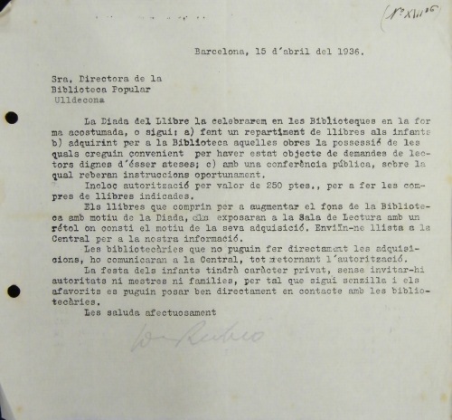 Correspondència Rebuda, 1936/04/15, Biblioteca Popular