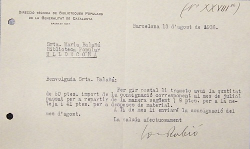 Correspondència Rebuda, 1936/08/13, Biblioteca Popular
