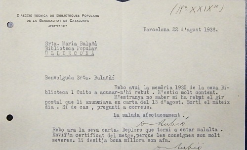 Correspondència Rebuda, 1936/08/22, Biblioteca Popular