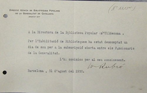 Correspondència Rebuda, 1936/08/31, Biblioteca Popular