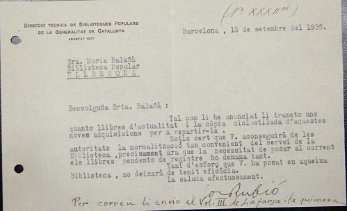 Correspondència Rebuda, 1936/09/15, Biblioteca Popular
