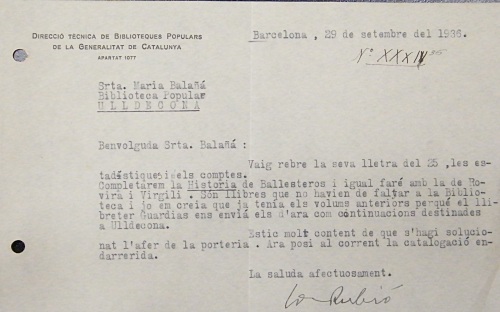 Correspondència Rebuda, 1936/09/29, Biblioteca Popular