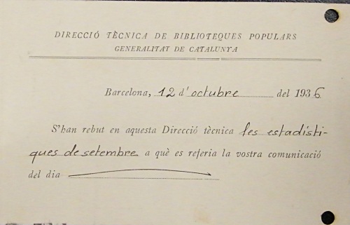 Correspondència Rebuda, 1936/10/12, Biblioteca Popular